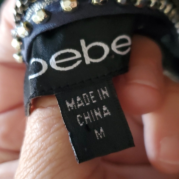 Bebe chain/bead razor back tank ruched side - Picture 9 of 9